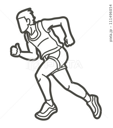 Marathon Runner Start Running A Man Running Action Movement Cartoon Sport Graphic Vector  111496854