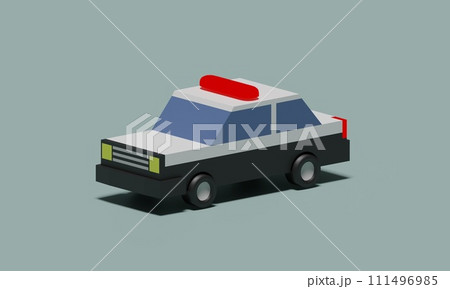 パトカーのシンプルな3DCG 111496985