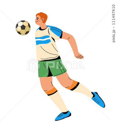 Football player receiving pass or taking kick Football player receiving pass or taking kick 111497610