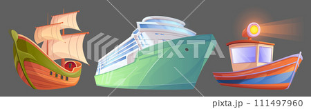 Floating sailboat of different size Floating sailboat of different size 111497960