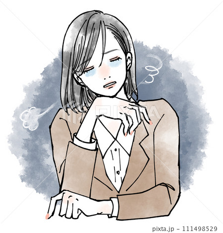 ため息をつく疲れた女性 ため息をつく疲れた女性 111498529