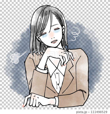 ため息をつく疲れた女性 ため息をつく疲れた女性 111498529