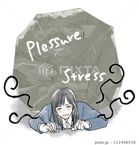 プレッシャーやストレスに押しつぶされそうな女性 111498539