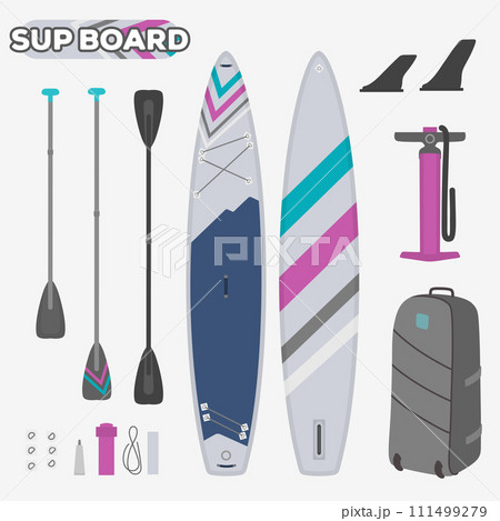 Set SUP board equipment. Paddle, pump, bag, board Set SUP board equipment. Paddle, pump, bag, board 111499279