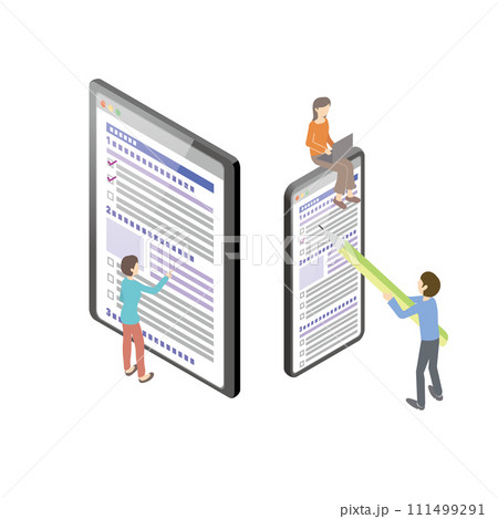 フォーム入力をする人のイラスト 111499291