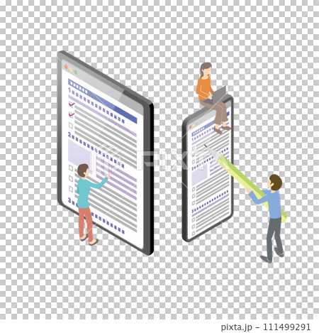 フォーム入力をする人のイラスト 111499291