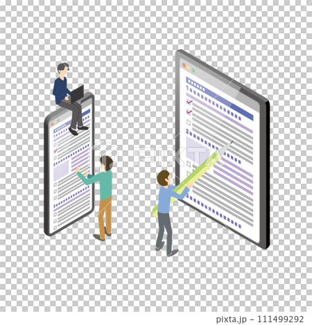 一個人填寫表格的插圖 111499292