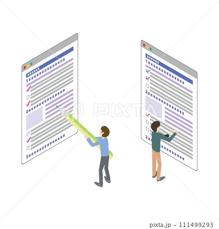 フォーム入力をする人のイラスト 111499293