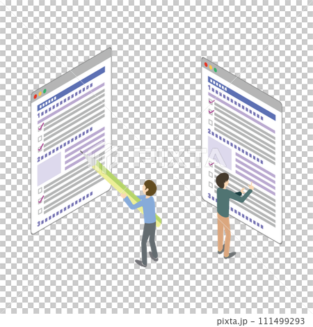 一個人填寫表格的插圖 111499293