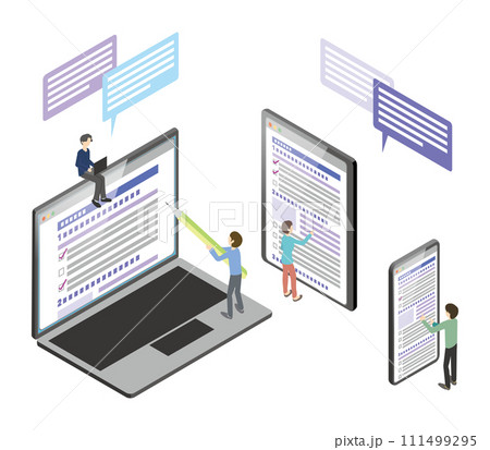 フォーム入力をする人のイラスト 111499295