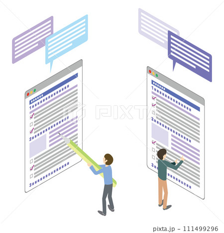 フォーム入力をする人のイラスト 111499296