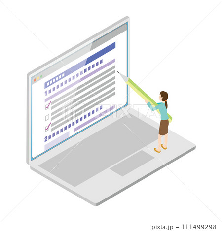 フォーム入力をする人のイラスト 111499298
