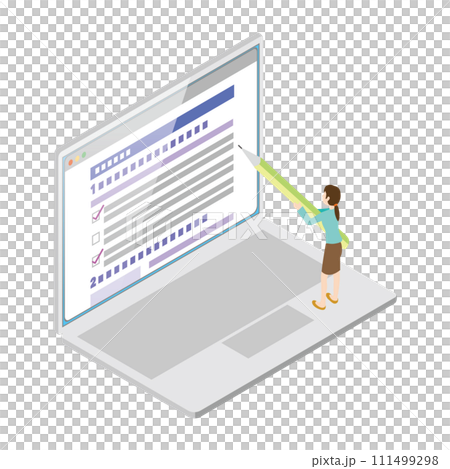 フォーム入力をする人のイラスト 111499298