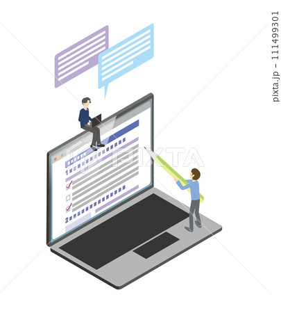 フォーム入力をする人のイラスト 111499301