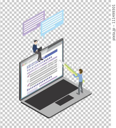 フォーム入力をする人のイラスト 111499301