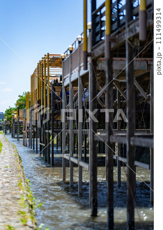 京都府　京都市　鴨川　関西　近畿地方　都市　夏　観光　神社　仏閣　寺　伝統文化　都　川床　納涼　食事 111499314