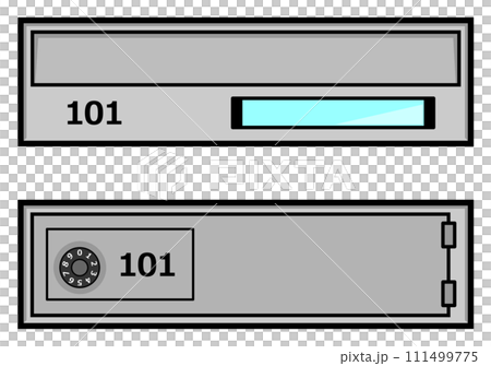 マンション用の設備で手紙や郵便物を受け取るポストのイラスト マンション用の設備で手紙や郵便物を受け取るポストのイラスト 111499775