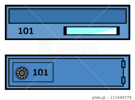 マンション用の設備で手紙や郵便物を受け取るポストのイラスト 111499778