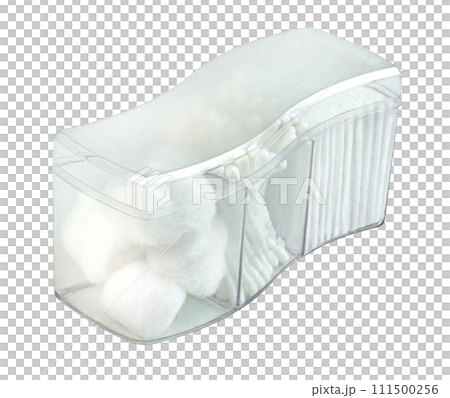 cotton wool white witn cotton buds for beauty or medical supplies isolated cotton wool white witn cotton buds for beauty or medical supplies isolated 111500256