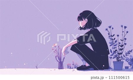 一輪の花に願いを込めて（AI生成画像） 111500615