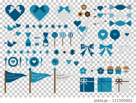 お菓子などのホワイトデーセット素材 お菓子などのホワイトデーセット素材 111500802