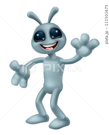 Alien Grey Gray Fun Cartoon Character 111501675