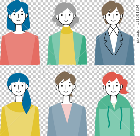 Smile woman upper body set 111501834