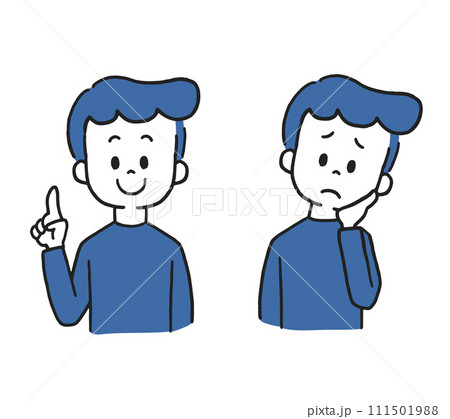 指さしする男性　困る男性 111501988