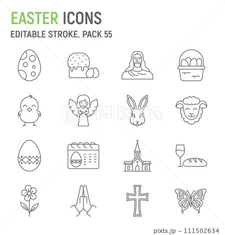 Easter line icon set Easter line icon set 111502634