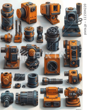 machine parts assorted background 111504220