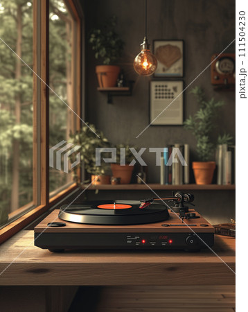 retro vinyl record player retro vinyl record player 111504230