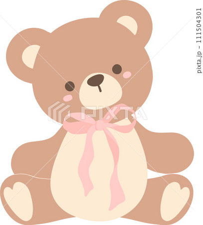 Coquette teddy bear with pink bow 111504301