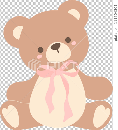 Coquette teddy bear with pink bow 111504301