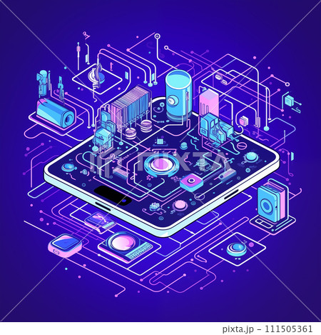 Internet of things technology concept. By generative Ai 111505361