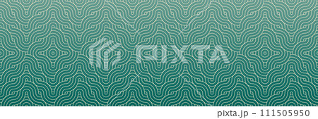 Green Floral Illusion: Abstract Asian Seamless Pattern for Contemporary Textile and Retro Decor Green Floral Illusion: Abstract Asian Seamless Pattern for Contemporary Textile and Retro Decor 111505950