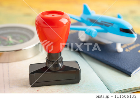 Approved Stamp visa and passport document to immigration at airport in country. Approved Stamp visa and passport document to immigration at airport in country. 111506135