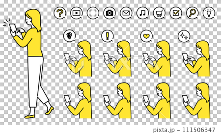 スマートフォンを操作する女性　バリエーション 111506347