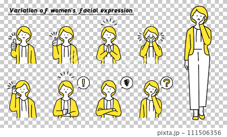 Young woman upper body/expression variation 111506356