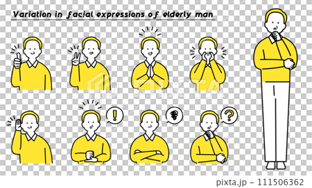老人上半身/表情變化 111506362