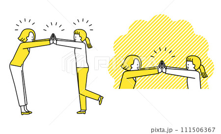 ハイタッチする女性達 ハイタッチする女性達 111506367