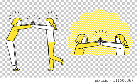 ハイタッチする女性達 ハイタッチする女性達 111506367