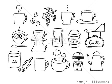 コーヒーやカフェのイメージペン画 コーヒーやカフェのイメージペン画 111506623