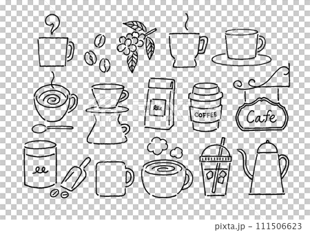 コーヒーやカフェのイメージペン画 コーヒーやカフェのイメージペン画 111506623