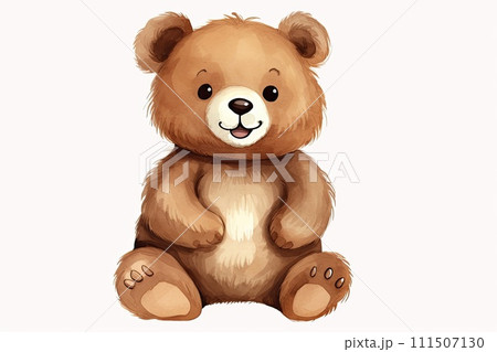 AI-generated content. childlike drawing of cute little bear illustration 111507130