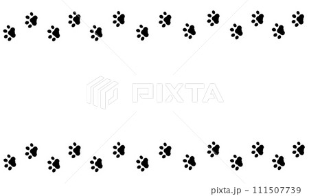 動物の足跡　フレーム背景 111507739