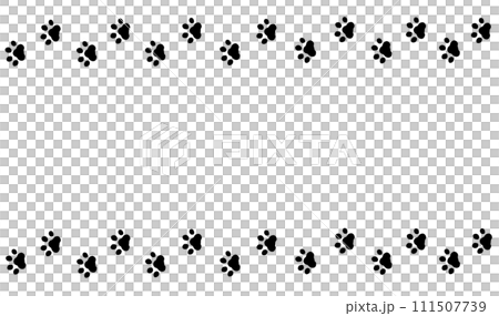 動物の足跡　フレーム背景 111507739