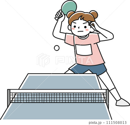 卓球をする女性 111508013