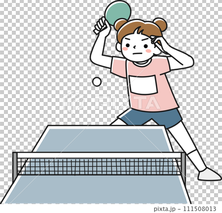 卓球をする女性 111508013