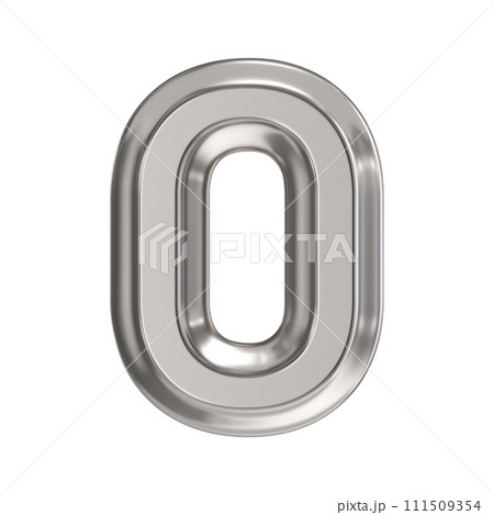 Steel font Number 0 ZERO 3D Steel font Number 0 ZERO 3D 111509354