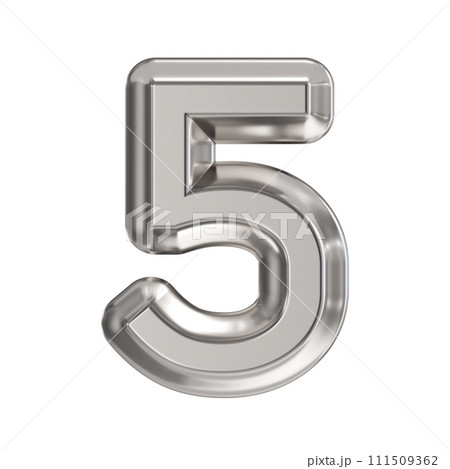 Steel font Number 5 FIVE 3D Steel font Number 5 FIVE 3D 111509362